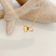 Double Heart  Chain Gold 14k