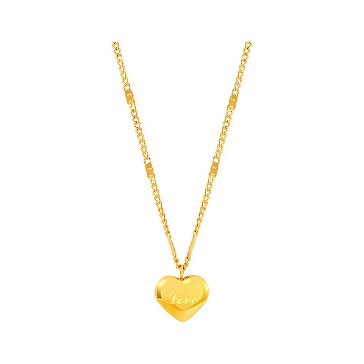 Chain & Hearth Pendant Gold 14k